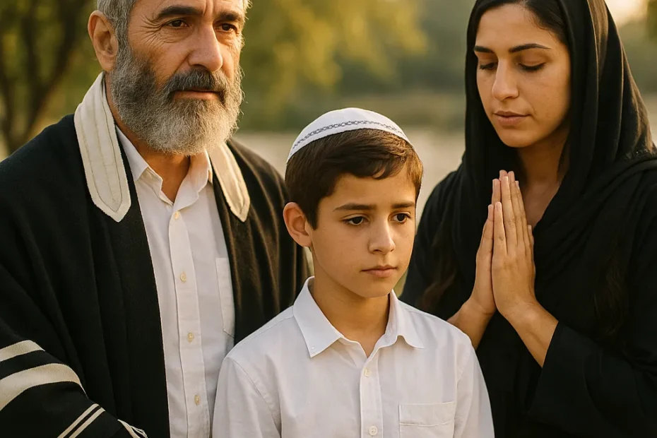 Imagem realista retratando o Judaísmo em sua diversidade, com elementos culturais e religiosos que expressem tradição, espiritualidade e identidade judaica