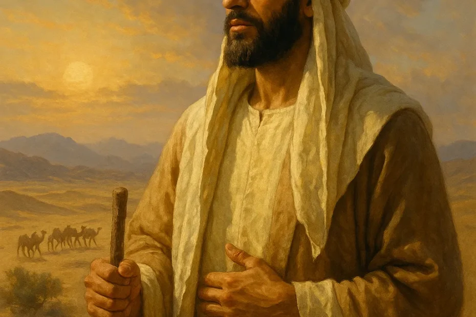 Representação simbólica de Maomé através da natureza, evocando sua missão profética, espiritualidade e impacto na história do Islamismo.