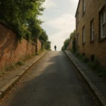 Caminho ascendente em uma rua natural, simbolizando o desprendimento material e a jornada espiritual rumo à elevação — imagem temática do curiosavida.com.br.
